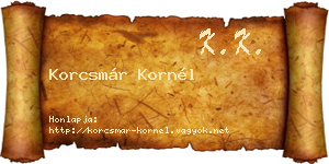 Korcsmár Kornél névjegykártya